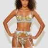 Fleur Du Mal Fuller Cup Banana Embroidery Balconette Bra