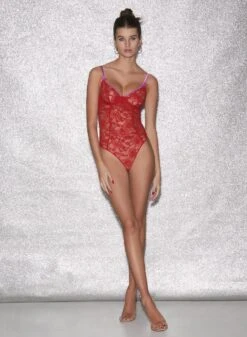 Fleur Du Mal Magnolia Lace Ouvert Bodysuit -Fleur du Mal FDM 010623 1 01804full