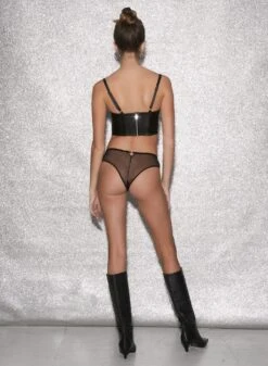 Fleur Du Mal Vegan Leather No Cup Bustier -Fleur du Mal FDM 010623 1 02229full