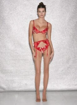 Fleur Du Mal Fuller Cup Velvet Lily Embroidery Plunge Demi Bra -Fleur du Mal FDM 010623 1 04585full ee1ce897 5318 42fb 8677 4e1a32120f94