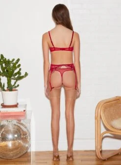 Fleur Du Mal Violet Embroidered Garter Belt -Fleur du Mal FDM 011222 1 0698full 58b604d4 d54b 44fc ae47 3555fcf58943