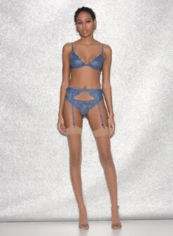 Fleur Du Mal Denim Lily Embroidery Plunge Demi Bra -Fleur du Mal FDM 021523 0006full e263e428 c708 4e51 9843 c46fe9b8202e