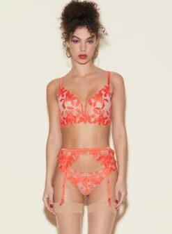 Fleur Du Mal Lily Embroidery Longline Demi Bra -Fleur du Mal FDM 050322 1 2877crop