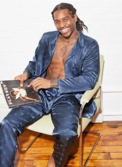 Fleur Du Mal Men's Silk Jacquard PJ Top -Fleur du Mal FDM 102221 1 2741full