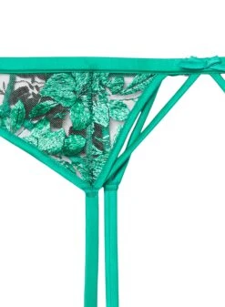 Fleur Du Mal Pressed Floral Embroidery Garter -Fleur du Mal alloverfoilgarterflat2