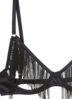 Fleur Du Mal Fringe Ouvert Bra -Fleur du Mal blackfringebraflat2