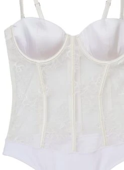 Fleur Du Mal Silk & Bouquet Lace Bodysuit -Fleur du Mal bouquetbsivoryflat2