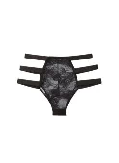 Fleur Du Mal Bouquet Lace Strappy High Waist Panty -Fleur du Mal bouquetlacestrappyhighwaistpantyblackflat1