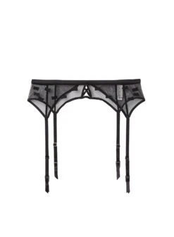 Fleur Du Mal Bow Embroidery Garter Belt -Fleur du Mal bowgarterblackflat1