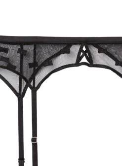 Fleur Du Mal Bow Embroidery Garter Belt -Fleur du Mal bowgarterblackflat2