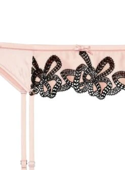 Fleur Du Mal Bow Guipure Embroidery Garter -Fleur du Mal bowguipuregarterflat2