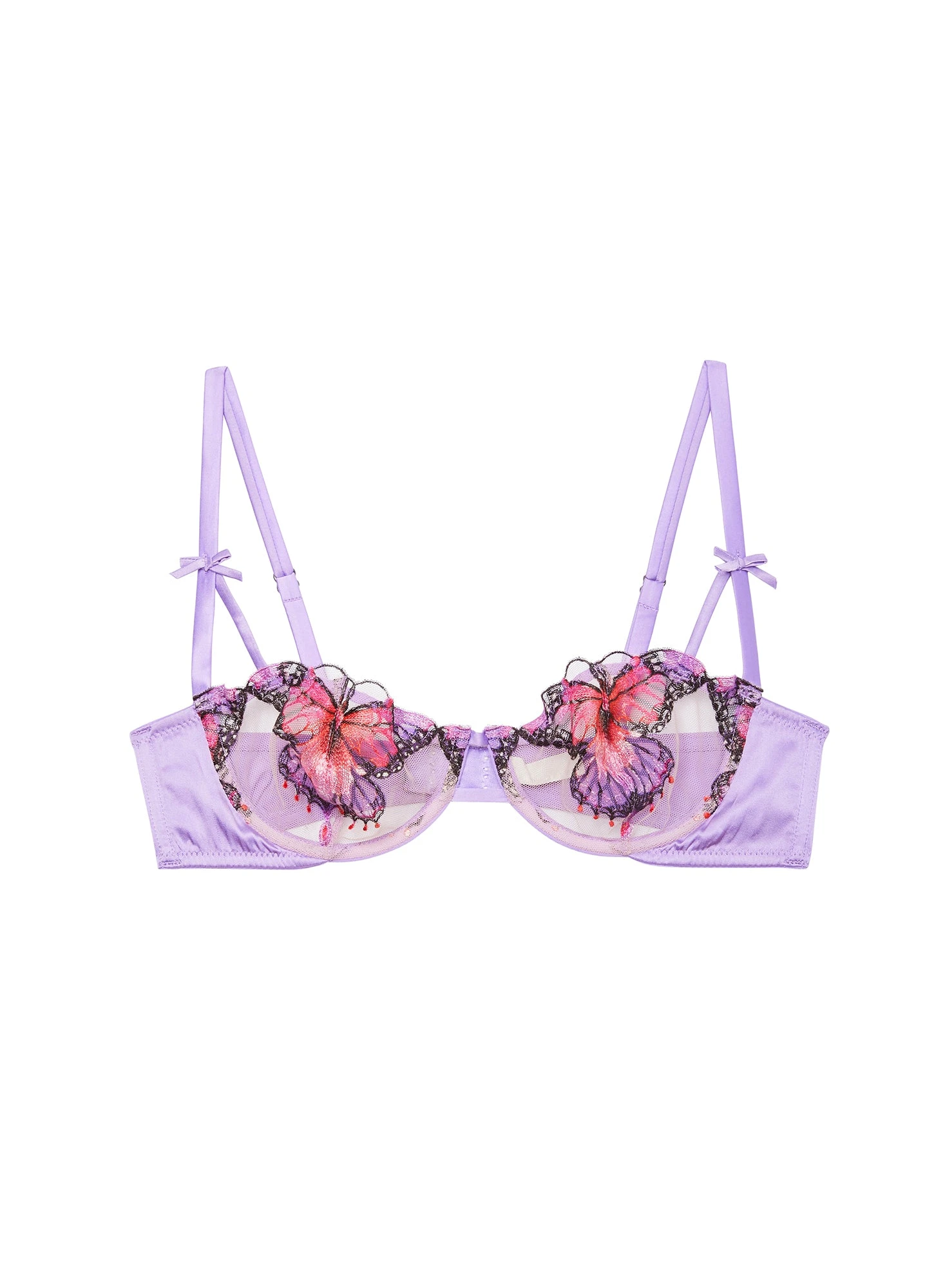 Fleur Du Mal Butterfly Embroidery Balconette Bra 3 Fleur Du Mal Butterfly Embroidery Balconette Bra - Image 3