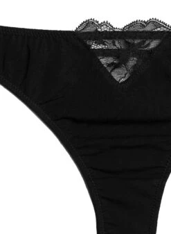 Fleur Du Mal Organic Cotton Thong -Fleur du Mal cottonthongblackflat2