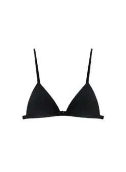 Fleur Du Mal Organic Cotton Luxe Triangle Bra -Fleur du Mal cottontrianglebrablackflat1