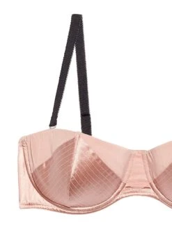 Fleur Du Mal Fuller Cup Top Stitch Convertible Bra -Fleur du Mal crop PINK SATIN BRA