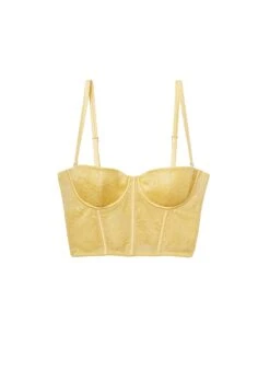 Fleur Du Mal Bouquet Lace Bustier Top -Fleur du Mal daffodilbustierflat1