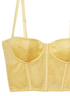 Fleur Du Mal Bouquet Lace Bustier Top -Fleur du Mal daffodilbustierflat2