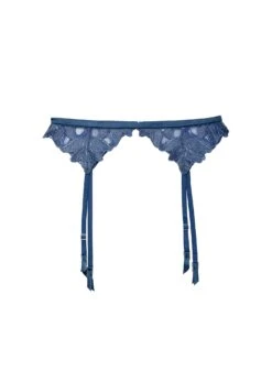 Fleur Du Mal Denim Lily Embroidery Garter Belt 11 Fleur Du Mal Denim Lily Embroidery Garter Belt -Fleur du Mal denimlilygarterflat1
