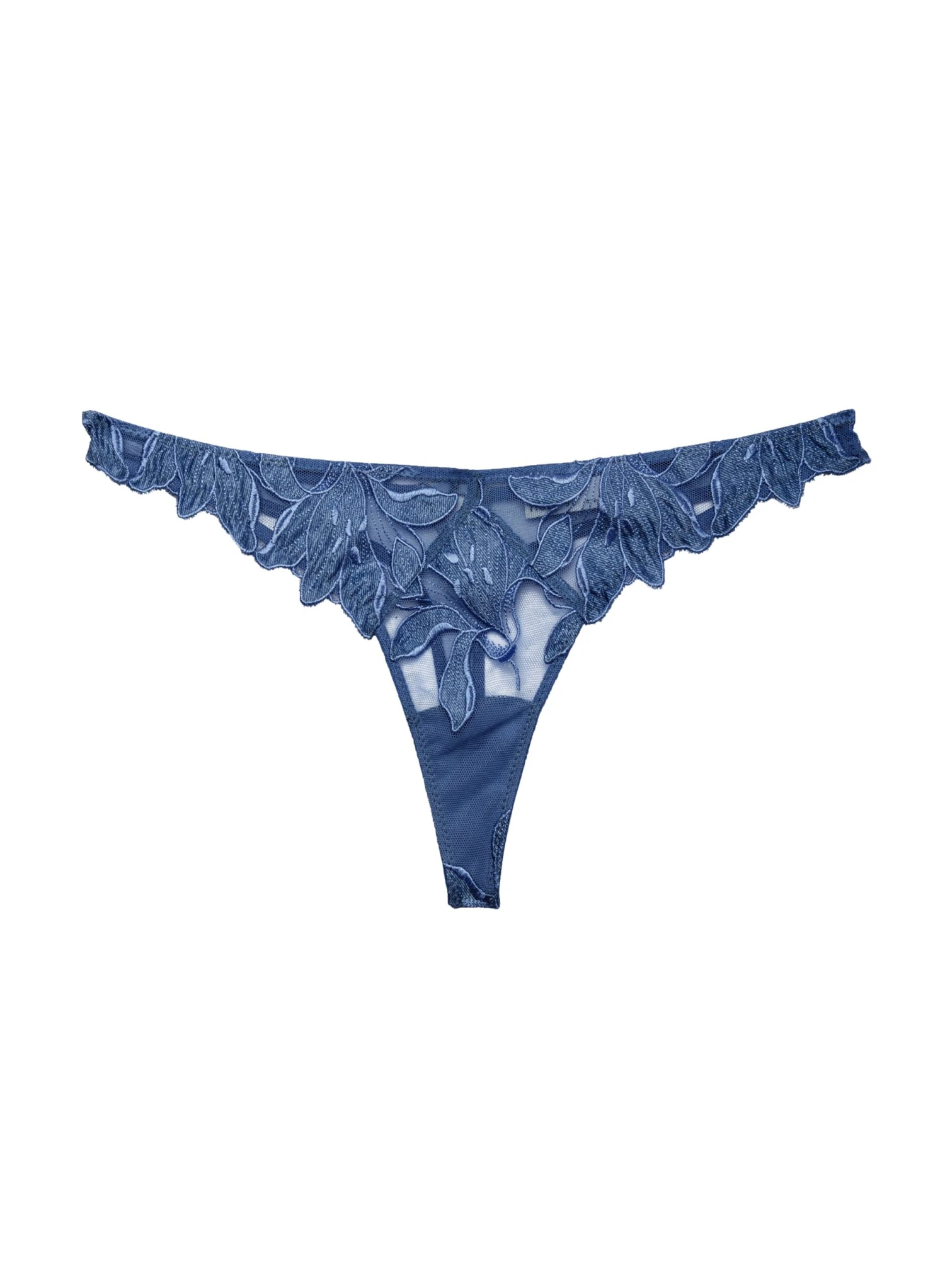 Fleur Du Mal Denim Lily Embroidery Hipster Thong 2 Fleur Du Mal Denim Lily Embroidery Hipster Thong - Image 2
