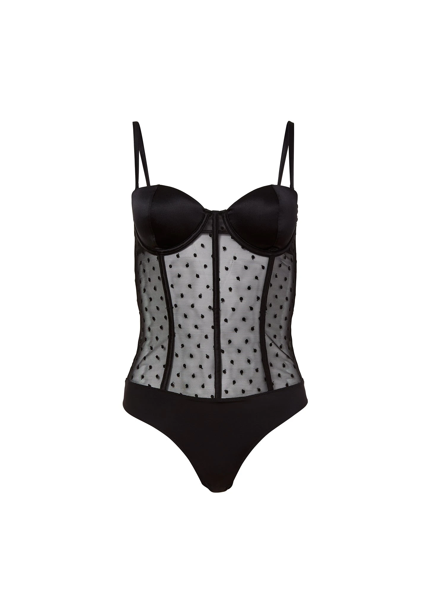 Fleur Du Mal Silk & Dotty Mesh Bodysuit 5 Fleur Du Mal Silk & Dotty Mesh Bodysuit - Image 5