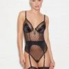 Fleur Du Mal Dotty Tulle Garter Bodysuit