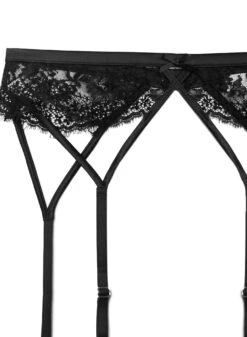 Fleur Du Mal Frankie Lace Strappy Garter Belt -Fleur du Mal frankiegarterblackflat2