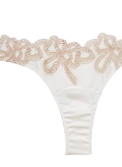 Fleur Du Mal Bow Guipure Embroidery Thong 14 Fleur Du Mal Bow Guipure Embroidery Thong -Fleur du Mal ivorybowthongflat2