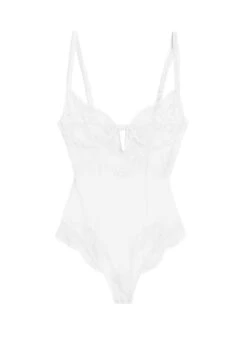 Fleur Du Mal Frankie Lace Bodysuit -Fleur du Mal ivoryfrankiebodysuitflat1