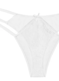 Fleur Du Mal Frankie Lace Strappy Tanga -Fleur du Mal ivoryfrankietangaflat2