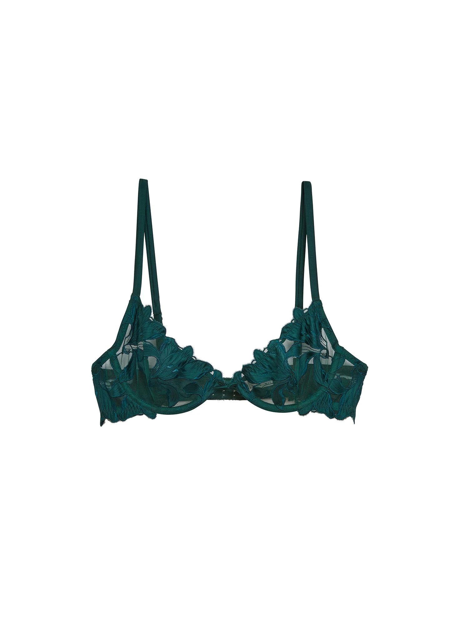 Fleur Du Mal Lily Embroidery Plunge Demi Bra 2 Fleur Du Mal Lily Embroidery Plunge Demi Bra - Image 2