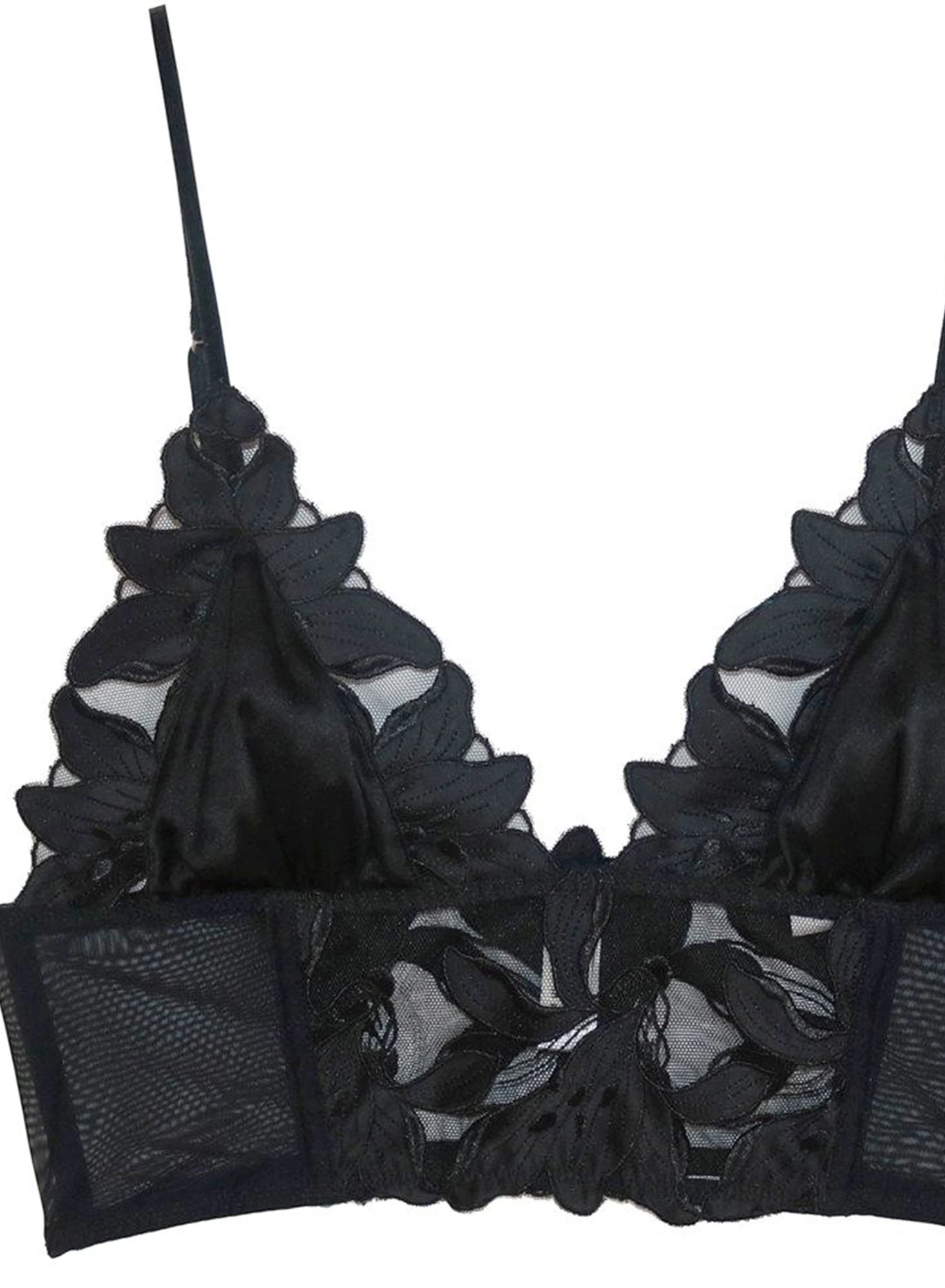 Fleur Du Mal Lily Embroidery Longline Triangle Bra 6 Fleur Du Mal Lily Embroidery Longline Triangle Bra - Image 6