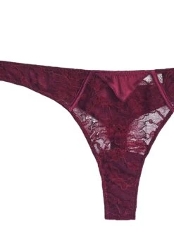 Fleur Du Mal Magnolia Lace Thong -Fleur du Mal magnoliamulbereryflat2