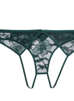 Fleur Du Mal Magnolia Lace Ouvert Panty -Fleur du Mal magnoliaouvertevergreenflat2