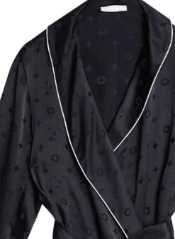 Fleur Du Mal Men's Silk Jacquard Robe -Fleur du Mal mensrobeflat2