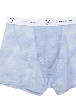 Fleur Du Mal Men's Bouquet Lace Boxer Brief -Fleur du Mal pastelskylaceboxerflat2