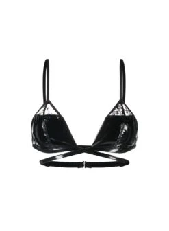 Fleur Du Mal Frankie Lace PVC Triangle Bra -Fleur du Mal pvcbraflat1