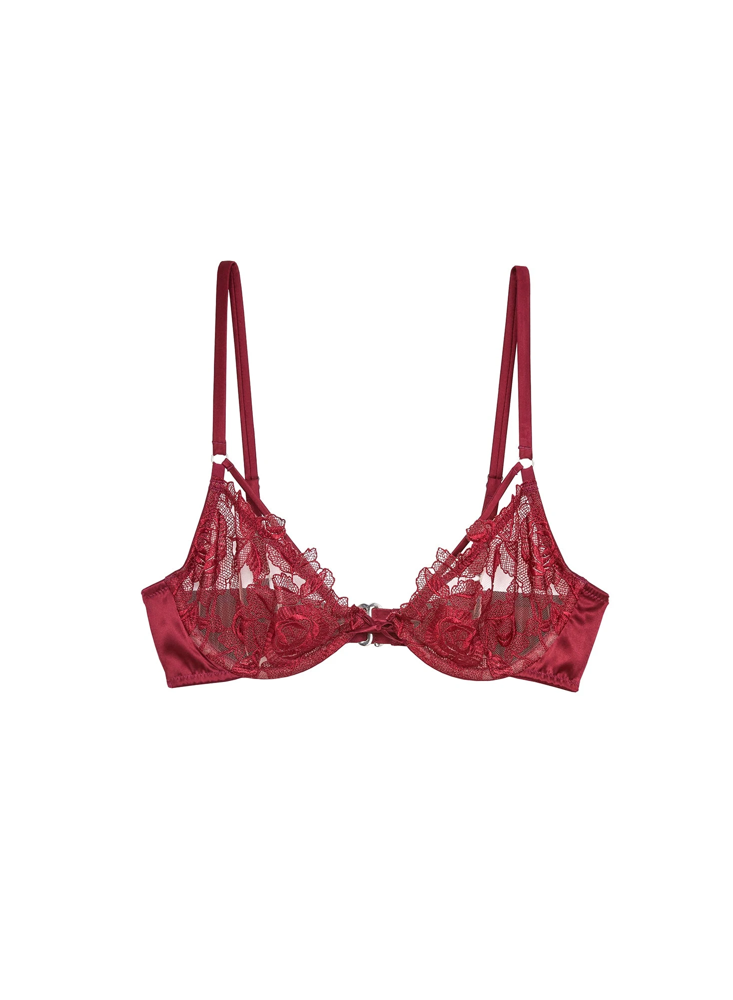 Fleur Du Mal Rose Embroidery Demi Bra 3 Fleur Du Mal Rose Embroidery Demi Bra - Image 3