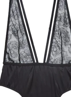 Fleur Du Mal Rose Lace Bodysuit -Fleur du Mal roselacebsblackflat2