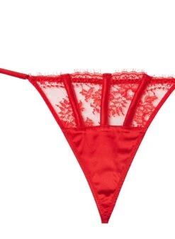 Fleur Du Mal Frankie Lace Thong -Fleur du Mal rougefrankiethongflat2