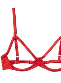 Fleur Du Mal Luxe Ouvert Bra -Fleur du Mal rougeouvertbraflat2