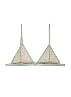 Fleur Du Mal Rhinestone Fishnet Triangle Bra -Fleur du Mal sagebraflat1