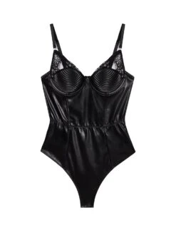 Fleur Du Mal Vegan Leather Bebe Bodysuit -Fleur du Mal veganleatherbebebodysuitflat1