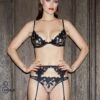 Fleur Du Mal Fuller Cup Lily Embroidery Plunge Demi Bra